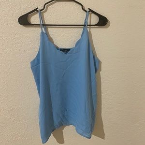 📦 Baby Blue Scalloped V Neck Crepe Tank Top Size Medium